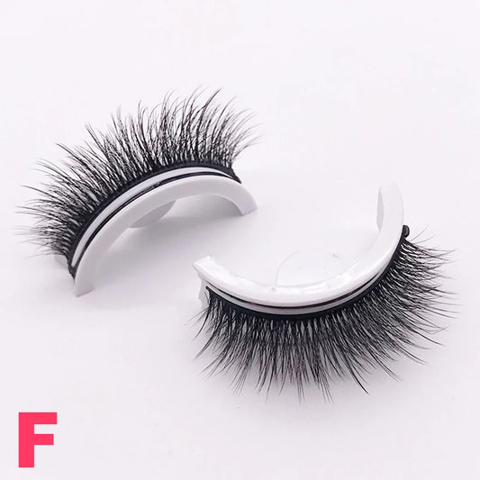 1 Pair Reusable Self Adhesive False Eyelashes Natural Long Thick Fake Eye Lashes