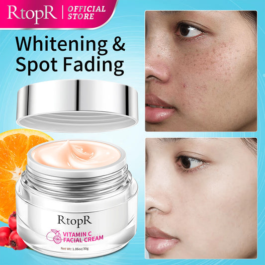 RtopR Whitening VITAMIN C Face Cream Moisturizing Cream Lighten Facial Melanin Care Product For Women Improve Facial Dull Skin