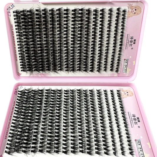 640Pcs 8D Fluffy Thick Eyelash Clusters D Curl Wispy Individual Lashes 8-16mm Mix False Eyelashes Extensions Cluster Lashes