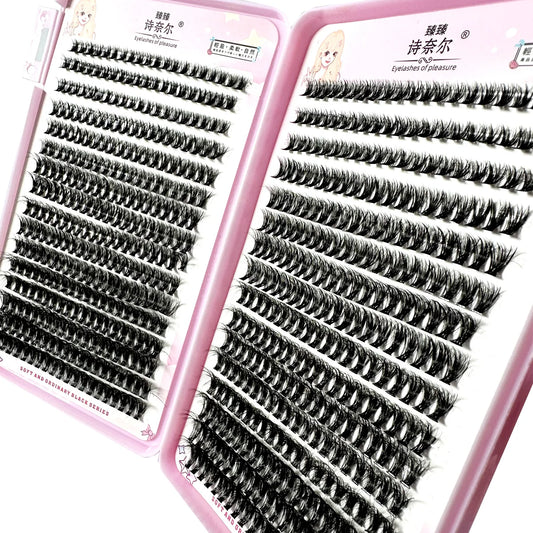 640Pcs 8D Fluffy Thick Eyelash Clusters D Curl Wispy Individual Lashes 8-16mm Mix False Eyelashes Extensions Cluster Lashes