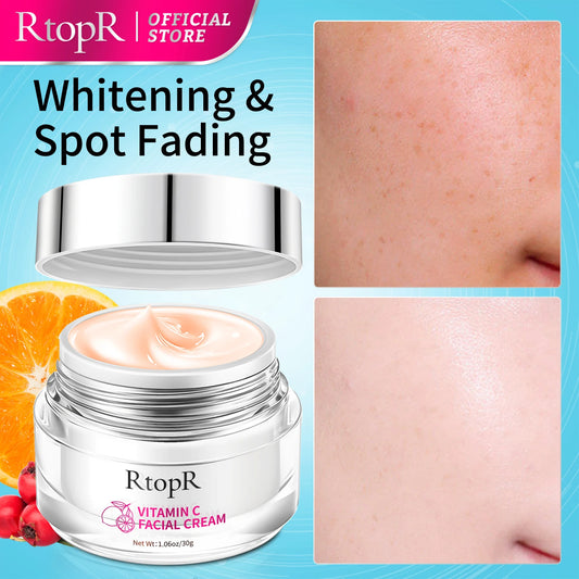 RtopR Whitening VITAMIN C Face Cream Moisturizing Cream Lighten Facial Melanin Care Product For Women Improve Facial Dull Skin
